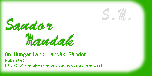 sandor mandak business card