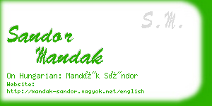 sandor mandak business card